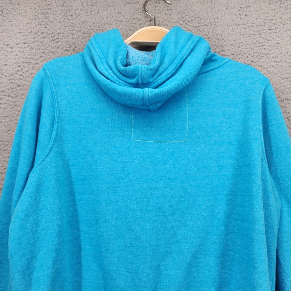 Aviator Nation Womens XS Turquoise Blue Quilted Funnel Neck Zip Pocket Hoodie - Picture 9 of 11